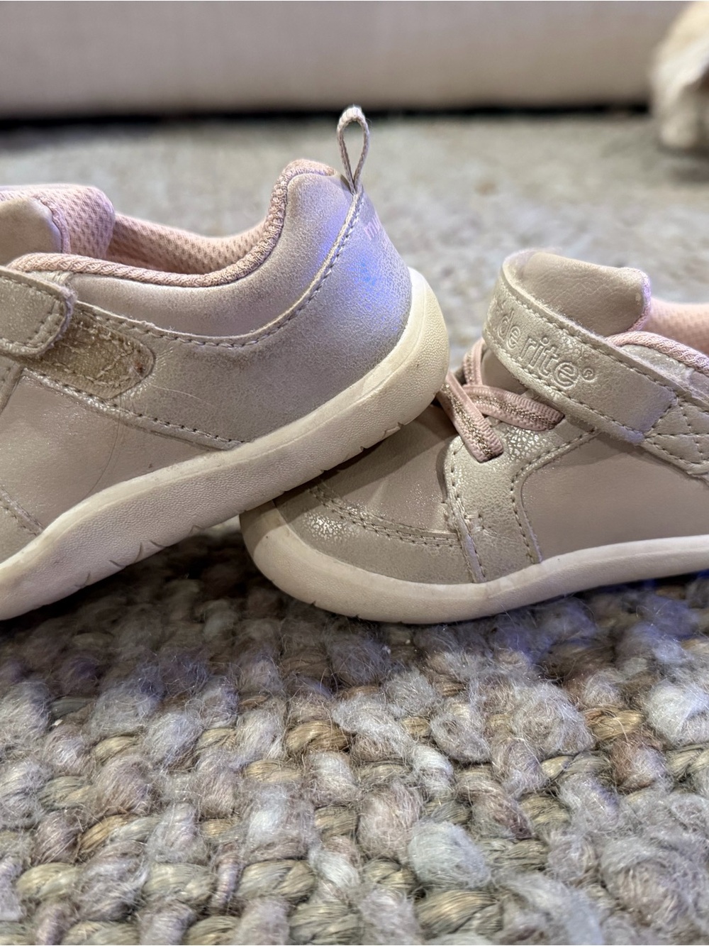 Stride Rite Pink Sneaker and Brown Mary Jane Toddler Shoe Set Size 5 - Picture 2 of 3